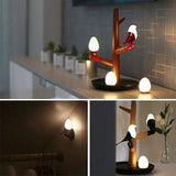 Motion Sensor Table Lamp  Wooden Bird Branch Design - Detailed view