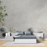 Bamboo Mural Wallpaper | Zen Garden with Stone Waves