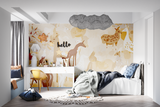 Forest Animals Mural Wallpaper | Terracotta Safari Design