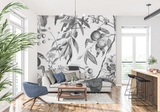 Botanical Mural Wallpaper | Black and White Vintage Fruit Design