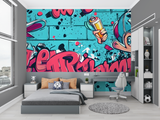 Street Art Mural Wallpaper | Urban Graffiti with Vintage Cars