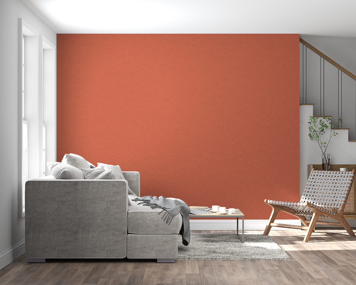 Terracotta Mural Wallpaper | Modern Solid Color Design