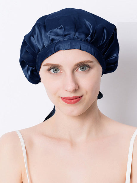 Silk Sleep Cap  Mulberry Silk Hair Protection With Ribbon - Product detail 14