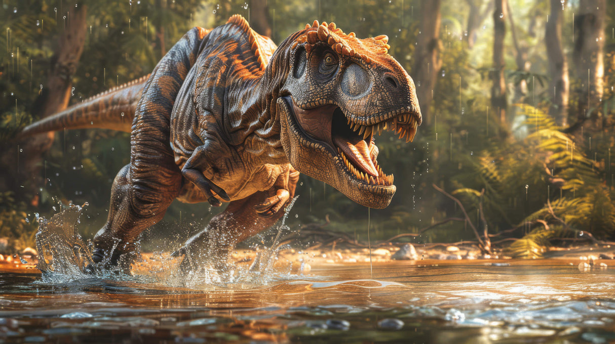 Dinosaur Mural Wallpaper | Fierce T-Rex in Wild Forest