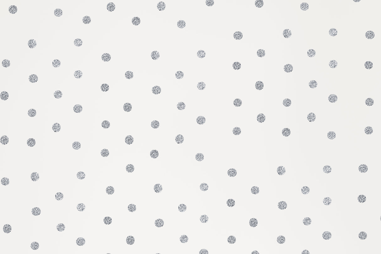 Polka Dot Mural Wallpaper | Silver Sparkle Pattern