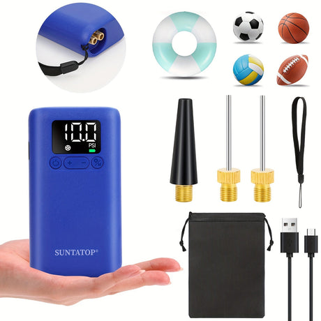 Digital Sports Ball Pump  Portable 20 PSI Auto Inflator With LED - Product showcase