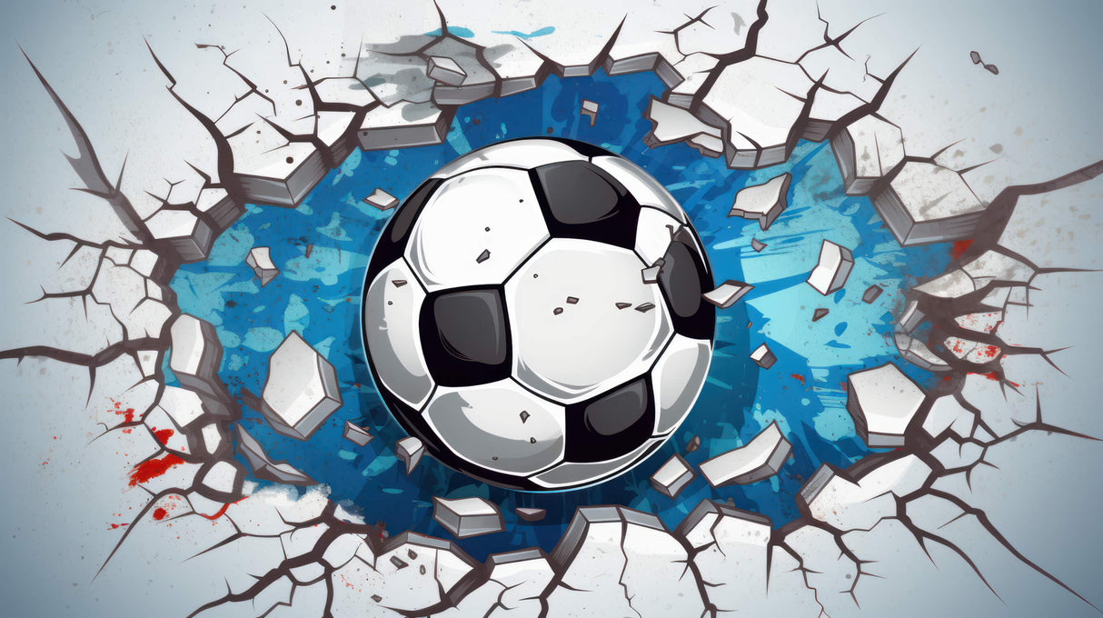 Football Mural Wallpaper | 3D Breaking Wall Design