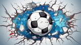 Football Mural Wallpaper | 3D Breaking Wall Design