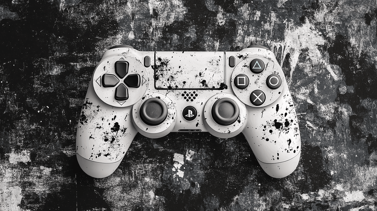 Gaming Mural Wallpaper | PlayStation Controller Black and White Design