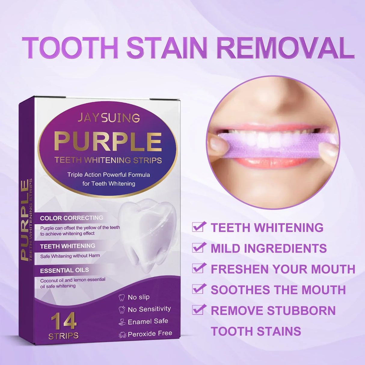 Professional Teeth Whitening Strips  Color-Correcting Purple Formula - Product detail 4