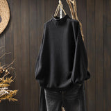 Wool Cotton Jumper  Textured Knit Design - Detailed view