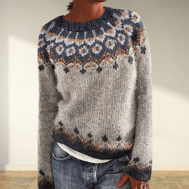 Nordic Fair Isle Sweater  Traditional Floral Pattern - Product example