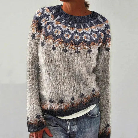 Nordic Fair Isle Sweater  Traditional Floral Pattern - Product detail 4