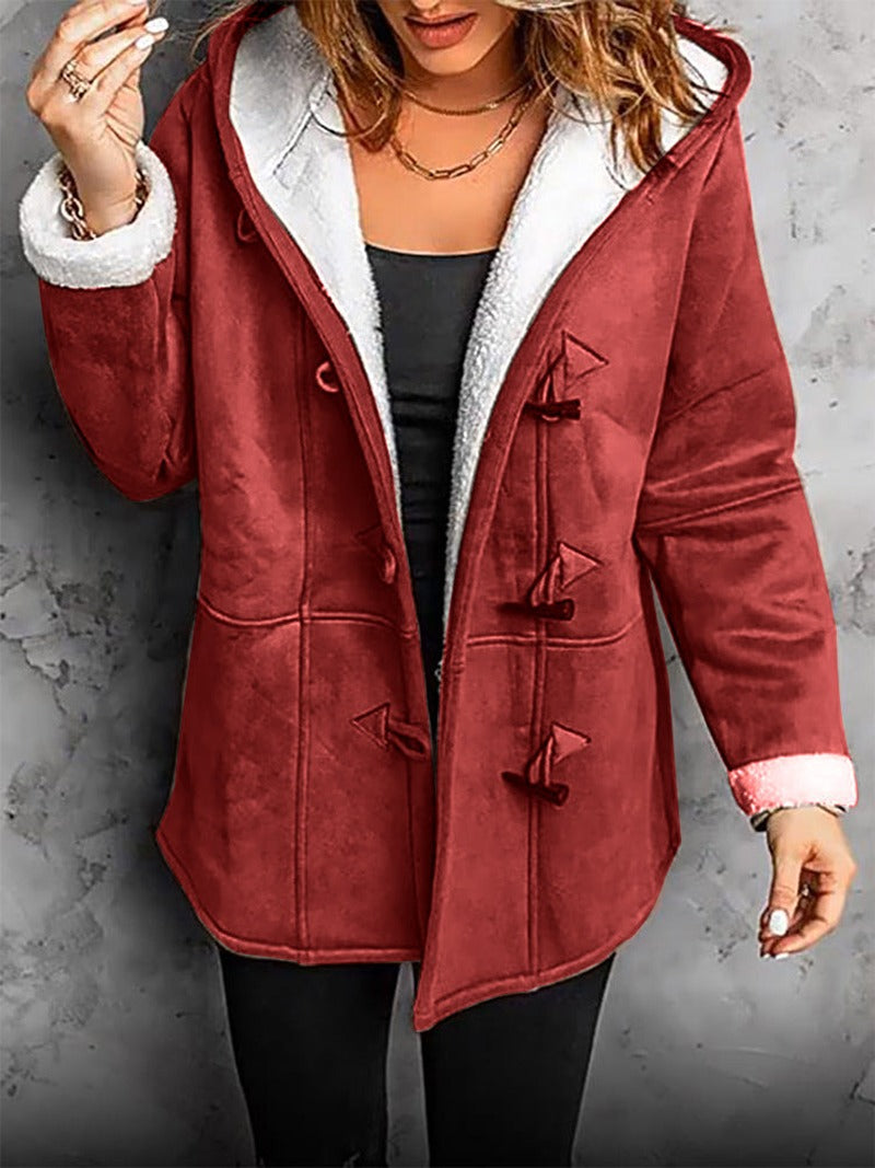 Fleece Lined Winter Coat  Hooded Toggle Duffle Design - Product detail 4