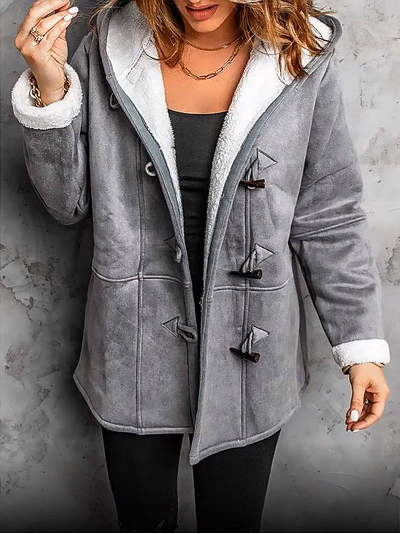 Fleece Lined Winter Coat  Hooded Toggle Duffle Design - Product detail 6