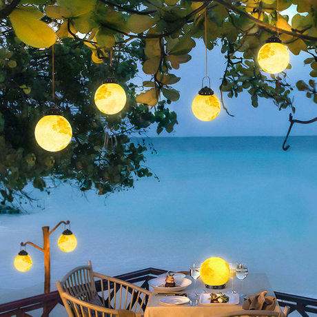 Solar Garden Pendant Light  Moon-Inspired LED Globe Design - Product detail 8