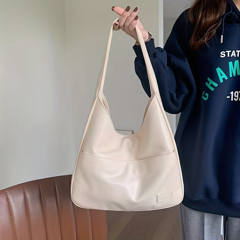 Premium Leather Hobo Bag  Classic Black Minimalist Design - Product detail 5
