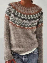 Nordic Winter Sweater  Fair Isle Yoke Pattern - Detailed view
