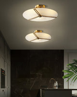 Modern Ceiling Light  Glass Disc with Brass Frame - Product detail 6