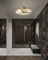 Modern Ceiling Light  Glass Disc with Brass Frame - Product detail 9