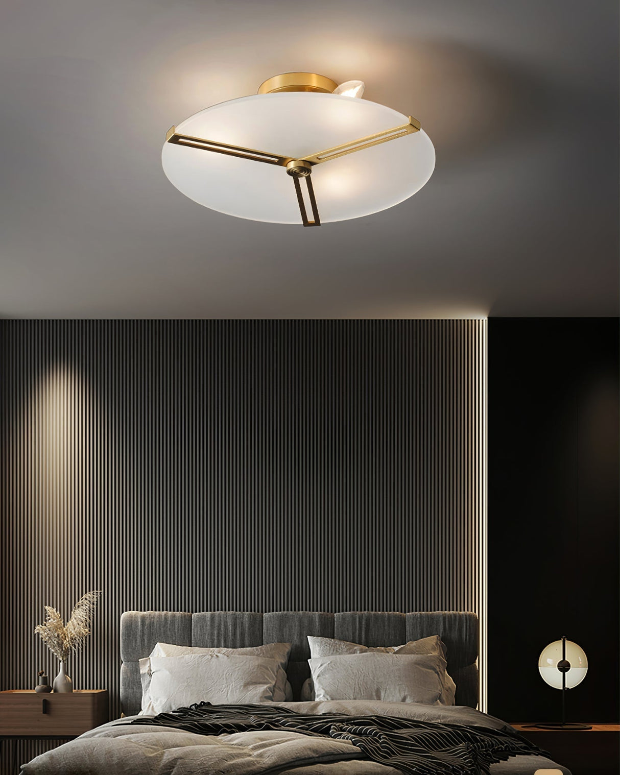 Modern Ceiling Light  Glass Disc with Brass Frame - Product detail 13
