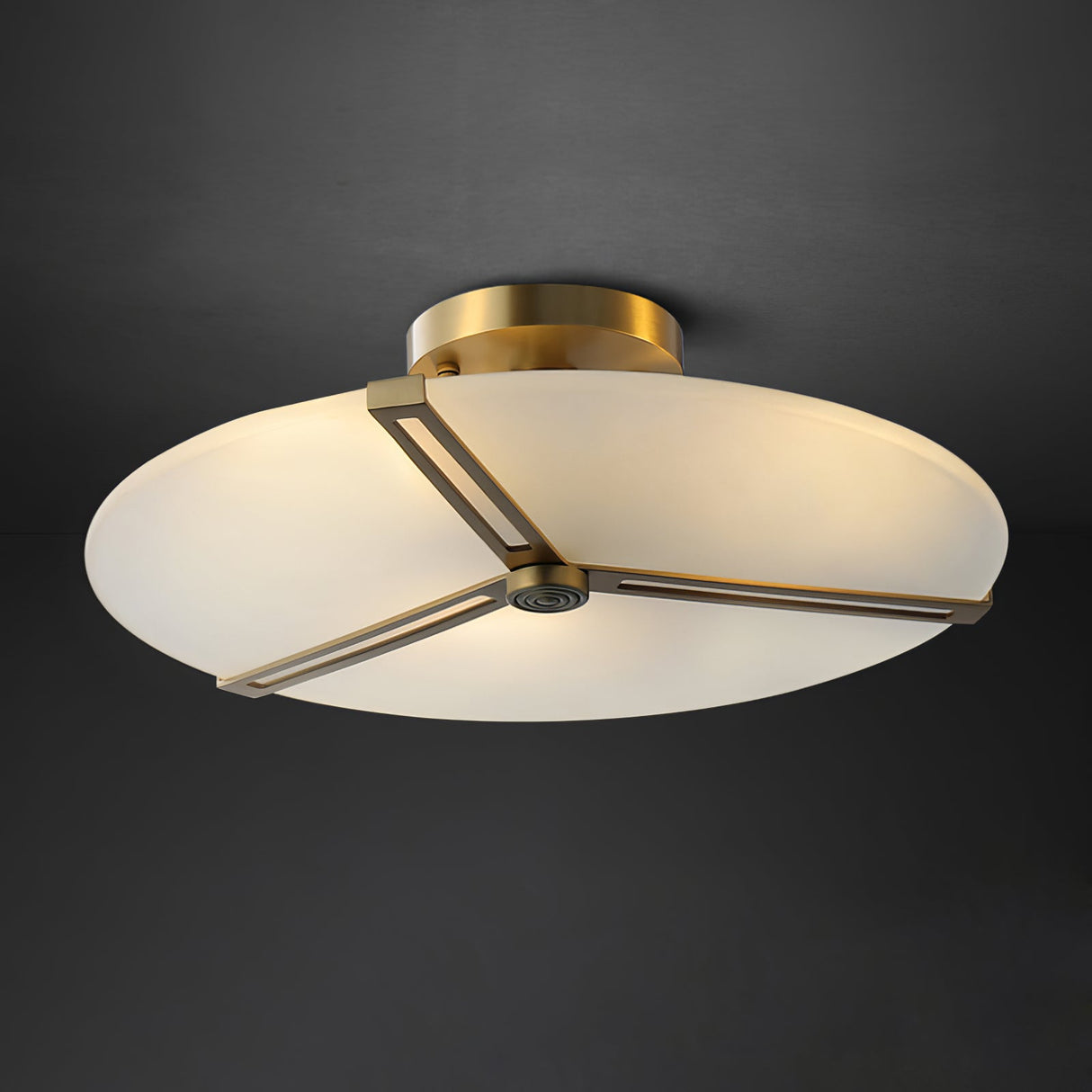 Modern Ceiling Light  Glass Disc with Brass Frame - Product detail 22