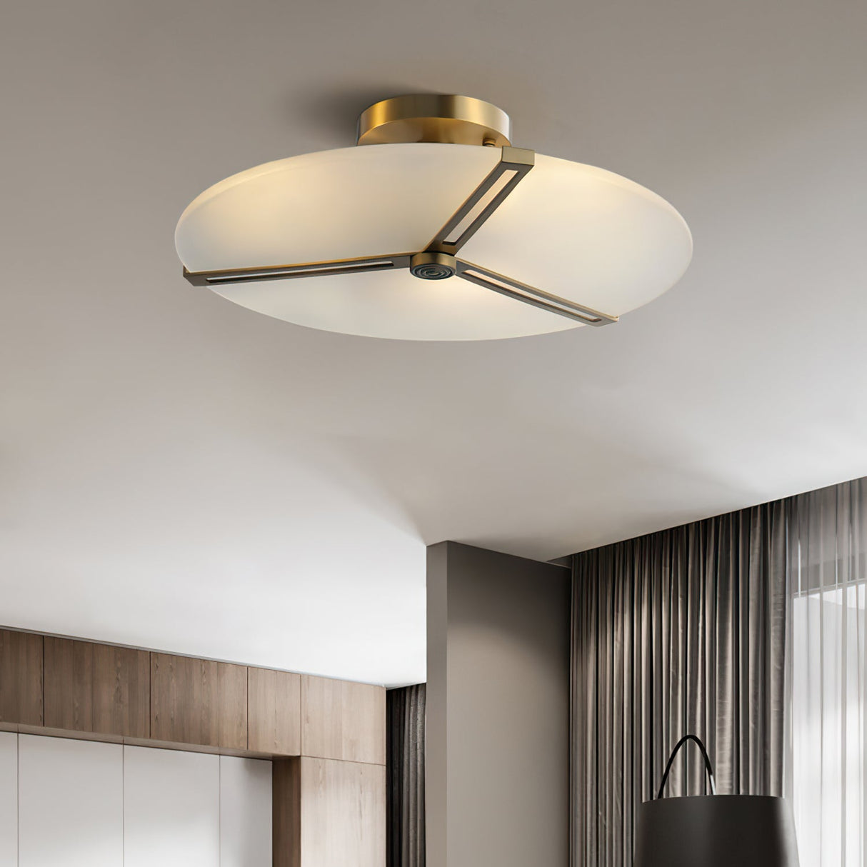 Modern Ceiling Light  Glass Disc with Brass Frame - Product detail 17