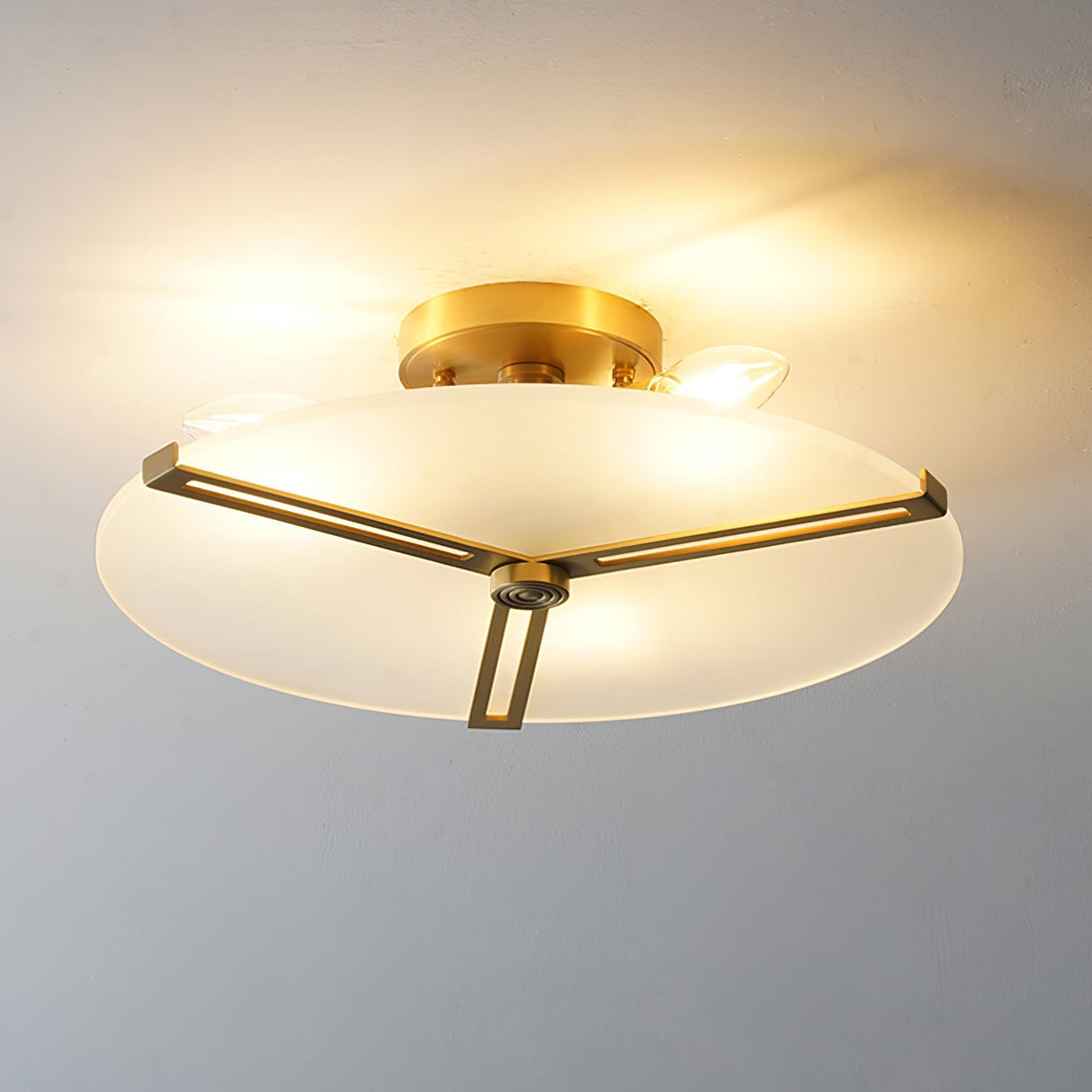 Modern Ceiling Light  Glass Disc with Brass Frame - Product detail 26