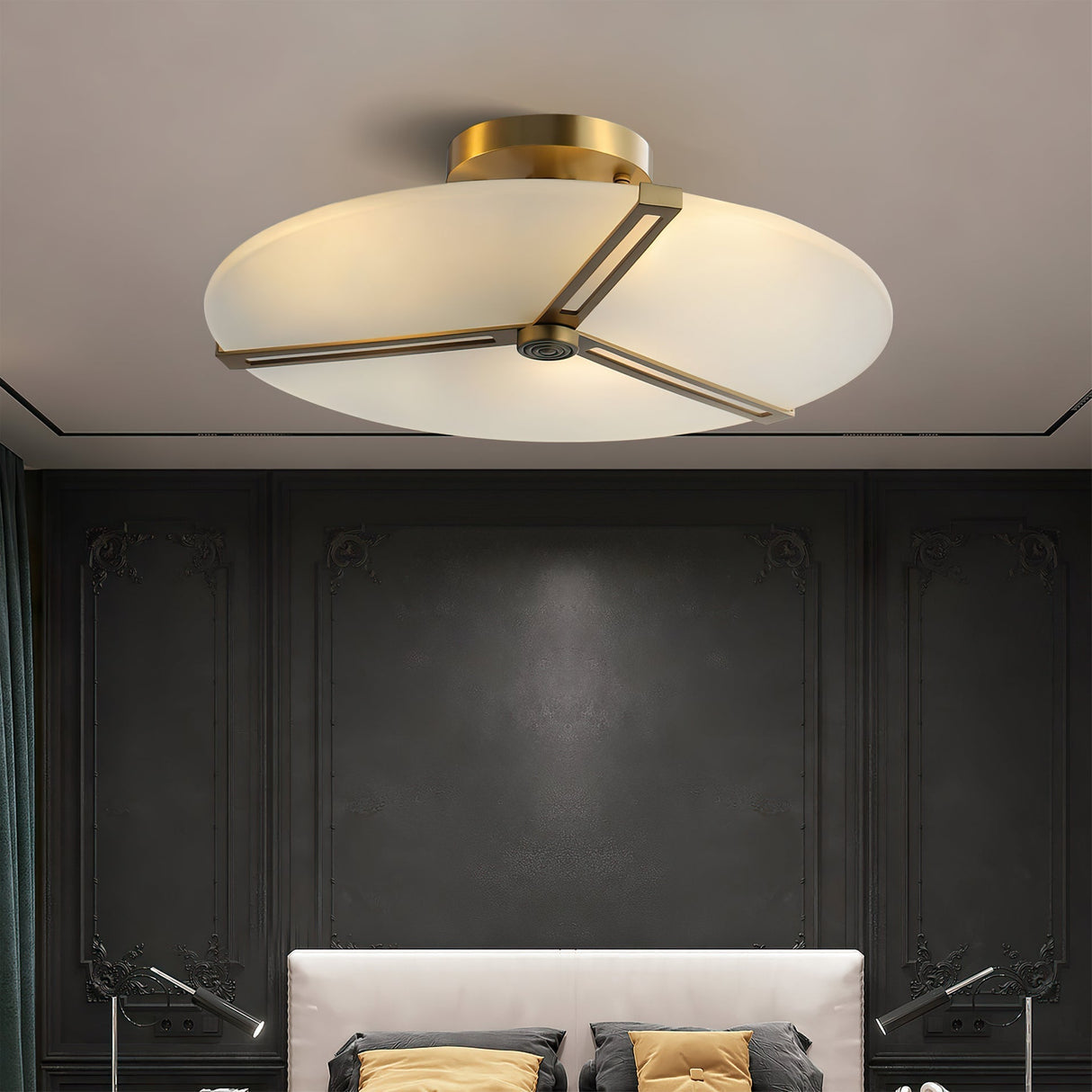 Modern Ceiling Light  Glass Disc with Brass Frame - Product detail 21