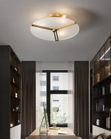 Modern Ceiling Light  Glass Disc with Brass Frame - Product detail 5