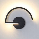 Modern LED Wall Sconce  Curved Aluminum Half-Circle Design - Product showcase