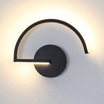 Modern LED Wall Sconce  Curved Aluminum Half-Circle Design - Product showcase