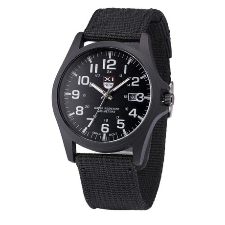 Military Field Watch  Black Canvas Strap With Luminous Dial - Product showcase