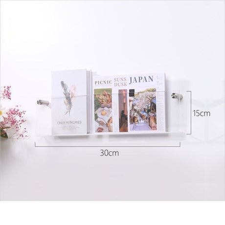 Acrylic Wall Magazine Rack  Modern Floating Display Holder - Product detail 28