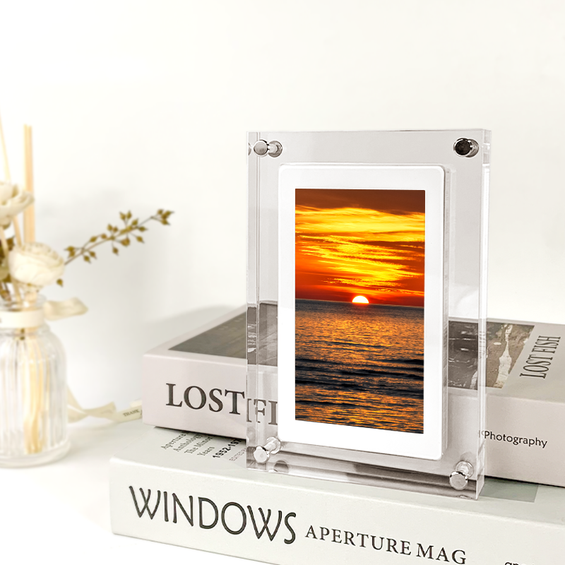 Photo Frame Display Stand Acrylic Digital Photo Frame Clear Modern Display Stand - Detailed view