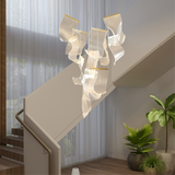 Modern Sculptural Chandelier  Cascading Acrylic Panels with Gold Accents - Product detail 5