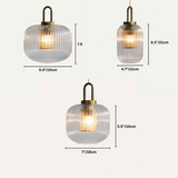 Modern Glass Pendant Light  Ribbed Design With Brass Accent - Product detail 8