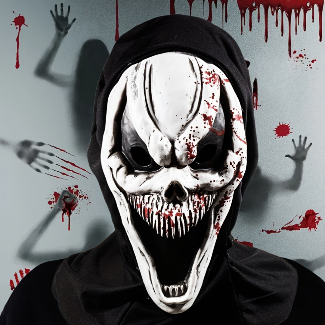 Halloween Skull Mask  Full Head Design with Hood - Product showcase