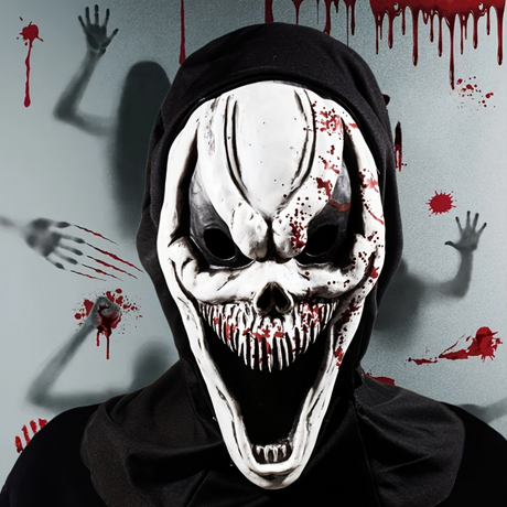 Halloween Skull Mask  Full Head Design with Hood - Product showcase