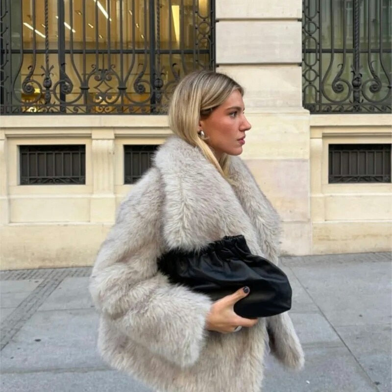 Luxury Faux Fur Jacket  Eco-Friendly Vegan Design - Product example