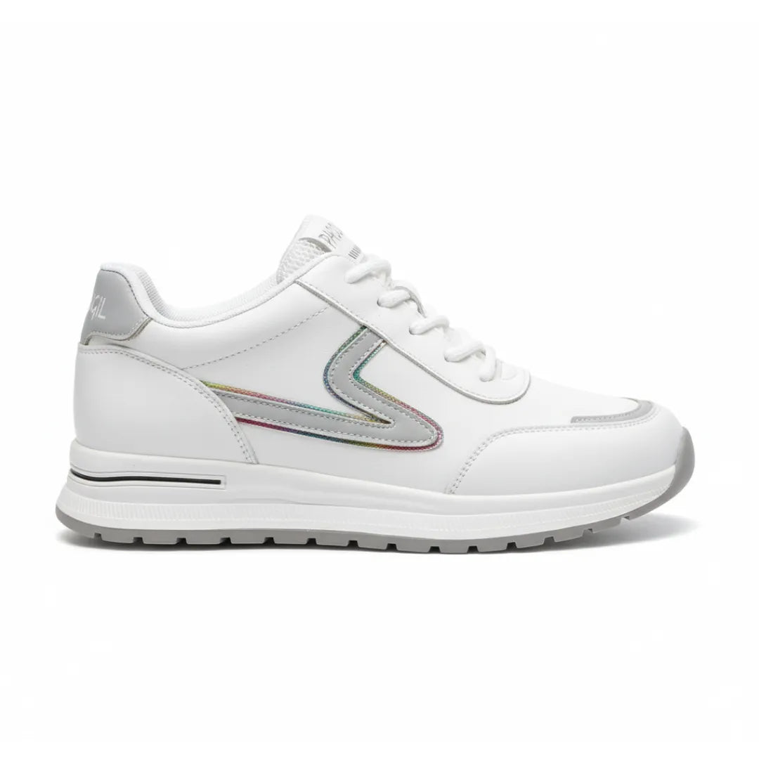 Womens White Sneakers  Lightweight Microfiber Athletic Shoes - Product example