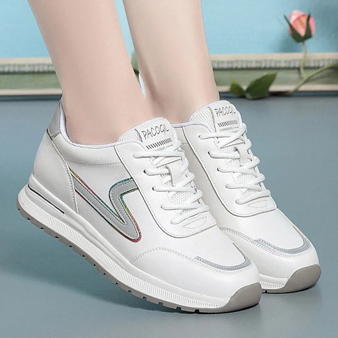 Womens White Sneakers  Lightweight Microfiber Athletic Shoes - Product detail 8