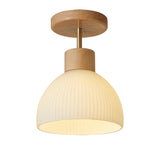 Scandinavian Ceiling Light  Wood Glass Dome Design - Product detail 5