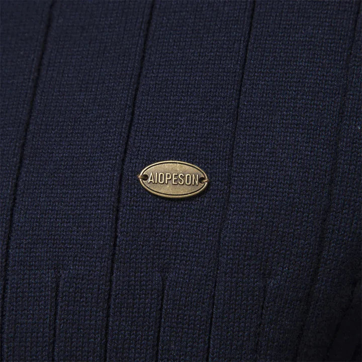 Mens Quarter Zip Sweater  Ribbed Knit Classic Design - Product detail 5