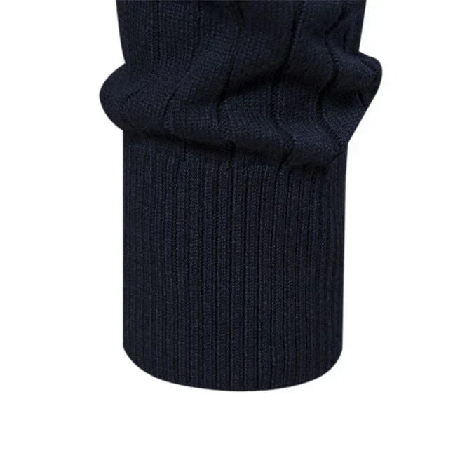 Mens Quarter Zip Sweater  Ribbed Knit Classic Design - Product detail 4