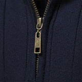 Mens Quarter Zip Sweater  Ribbed Knit Classic Design - Product example