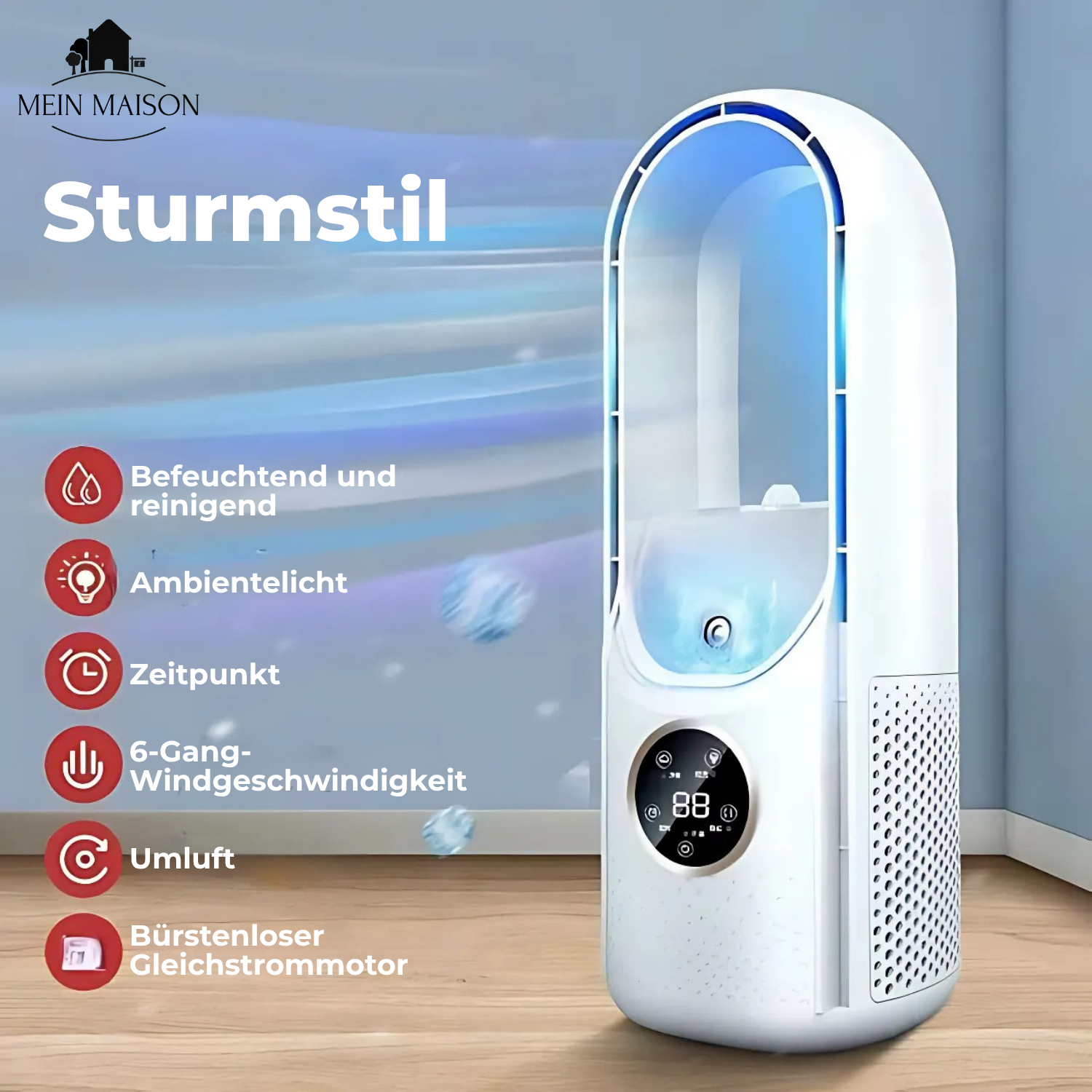Smart Air Cooler  Bladeless Desktop Humidifier With Timer - Product detail 5