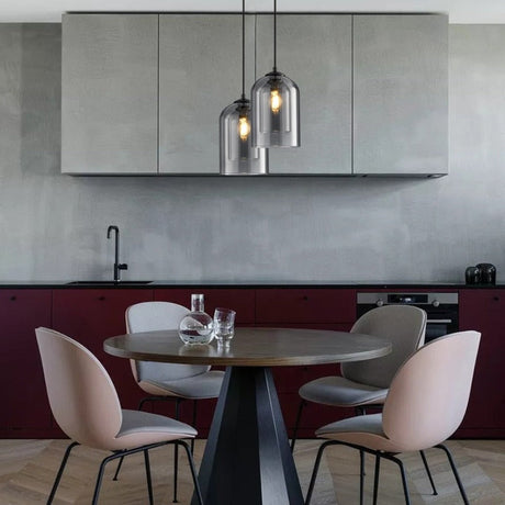 Modern Glass Pendant Light  Smoked Dome Shade Design - Product detail 7