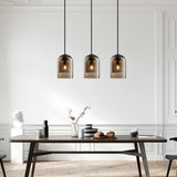 Modern Glass Pendant Light  Smoked Dome Shade Design - Product example