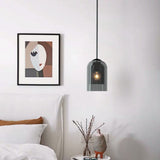 Modern Glass Pendant Light  Smoked Dome Shade Design - Product detail 4